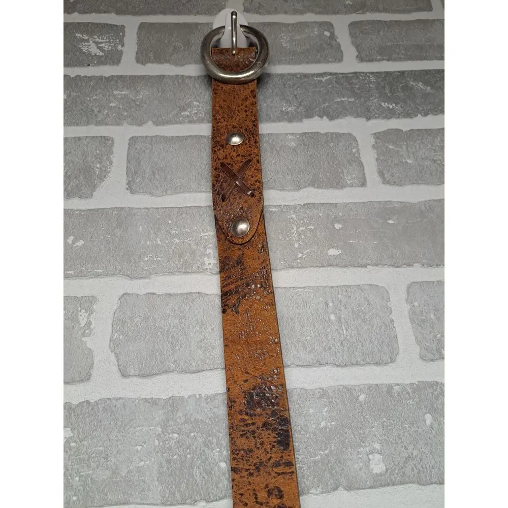 Buckle Italian Leather Studded Western Rodeo Silver Buckle Size‎ Large